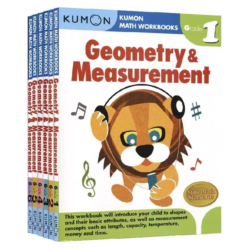 Kumon Math Workbooks Set: Geometry & Measurement (G1-G6) for Ages 
